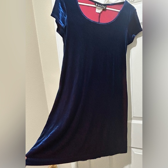 Velvet All That Jazz Blue Short Sleeve Dress - Picture 2 of 4